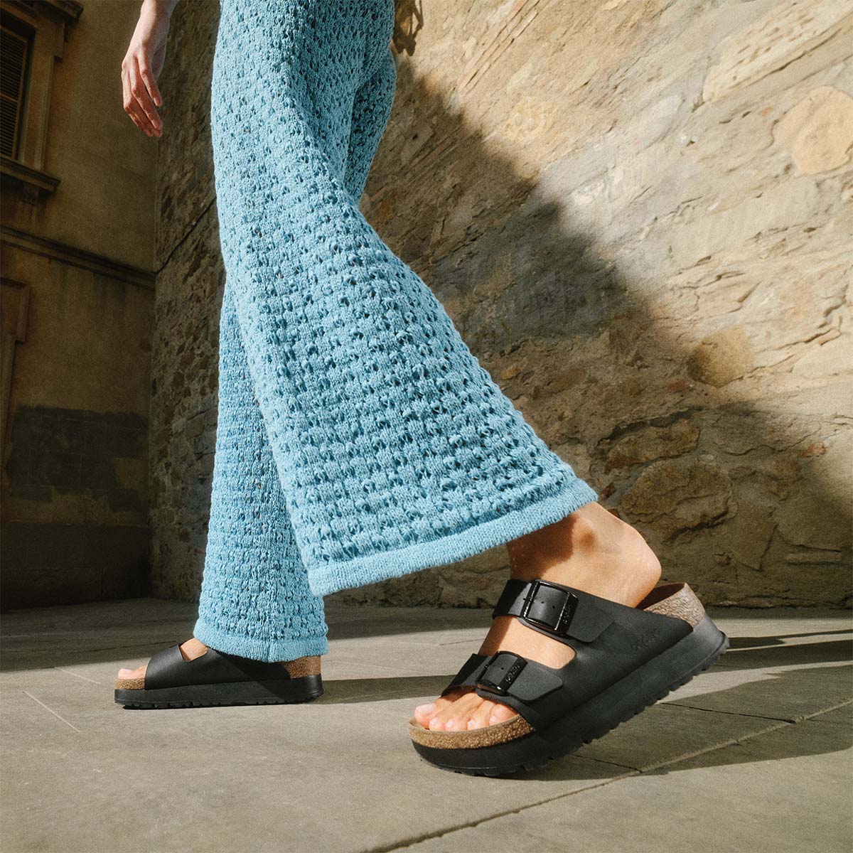 Birkenstock Arizona PAP Flex Platform Black כפכפי בירקנשטוק לנשים אריזונה פלקס שחור