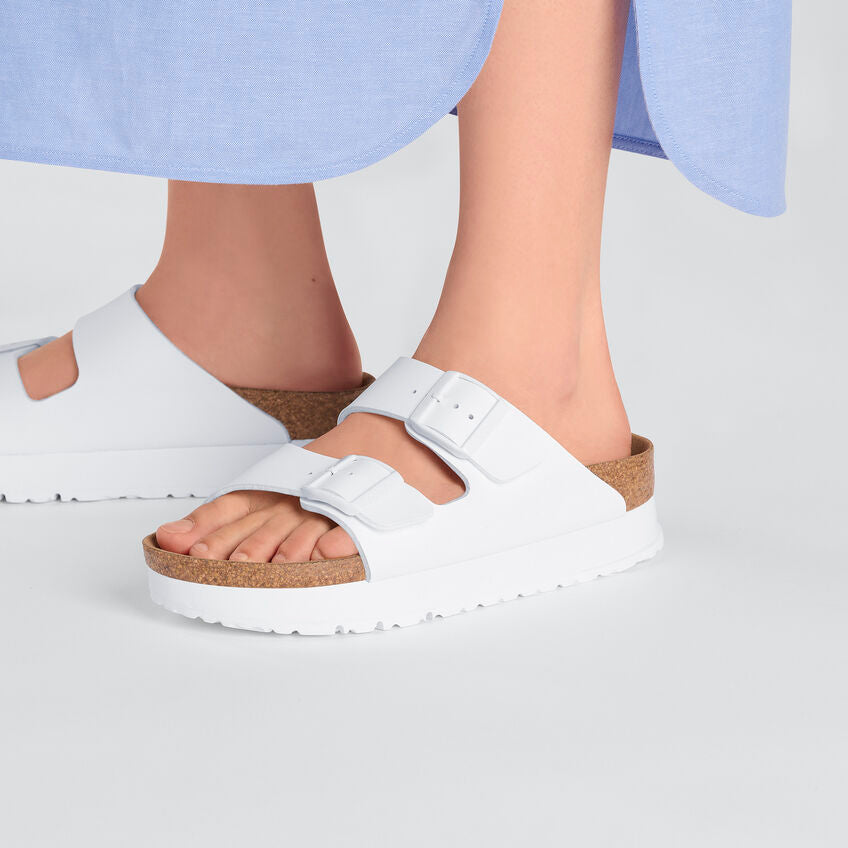 Birkenstock Arizona PAP Flex Platform White כפכפי בירקנשטוק נשים