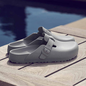 Birkenstock Boston EVA Stone Coin כפכפי בירקנשטוק לנשים אפור