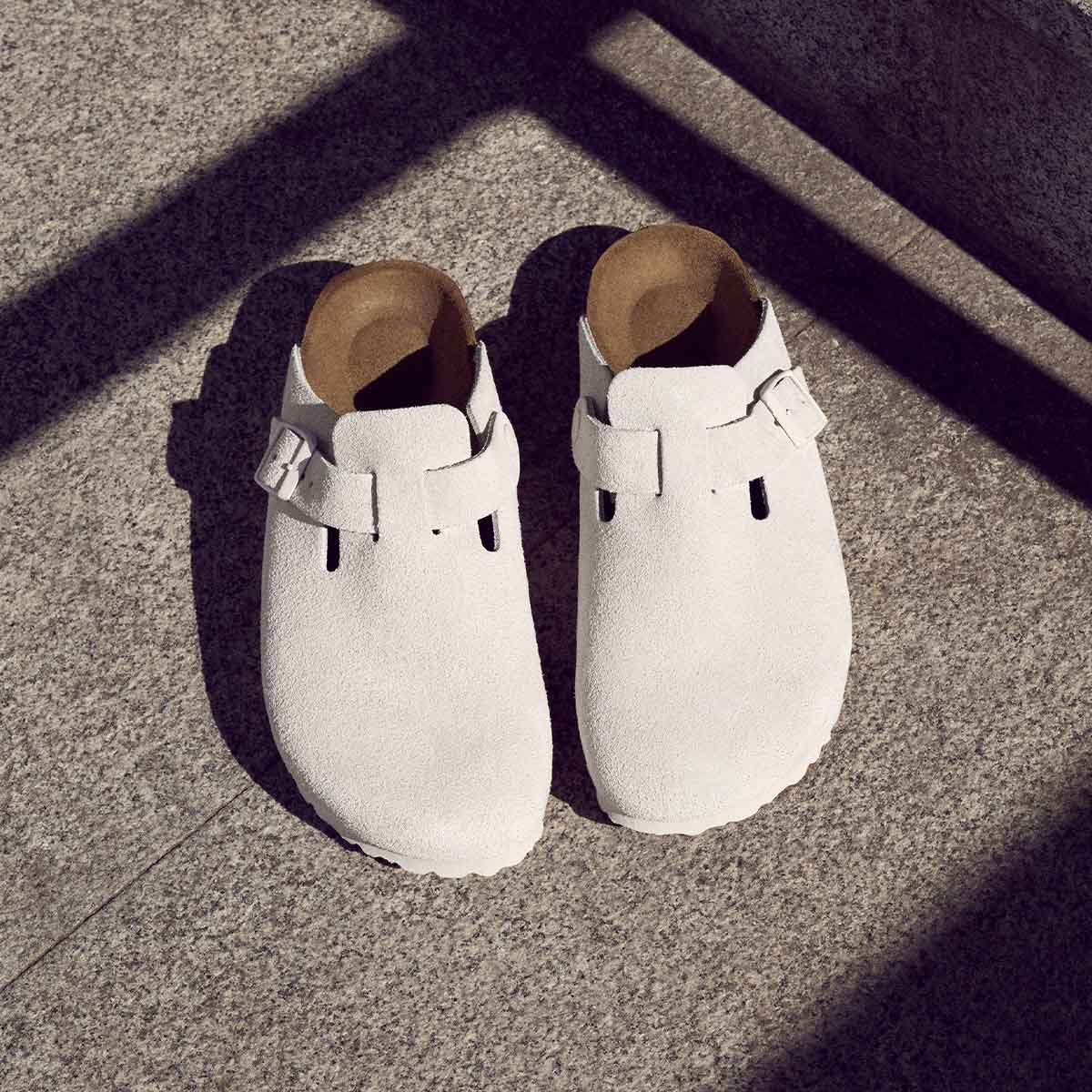 Birkenstock Boston BS Antique White כפכפי בירקנשטוק בוסטון לבן אנטיק לגברים