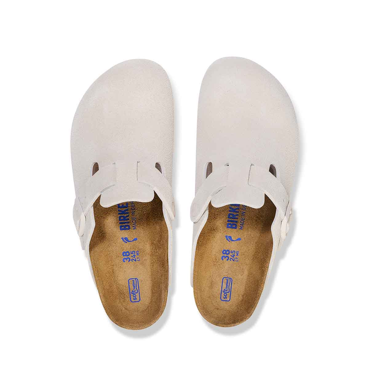 Birkenstock Boston BS Antique White כפכפי בירקנשטוק בוסטון לבן אנטיק לגברים