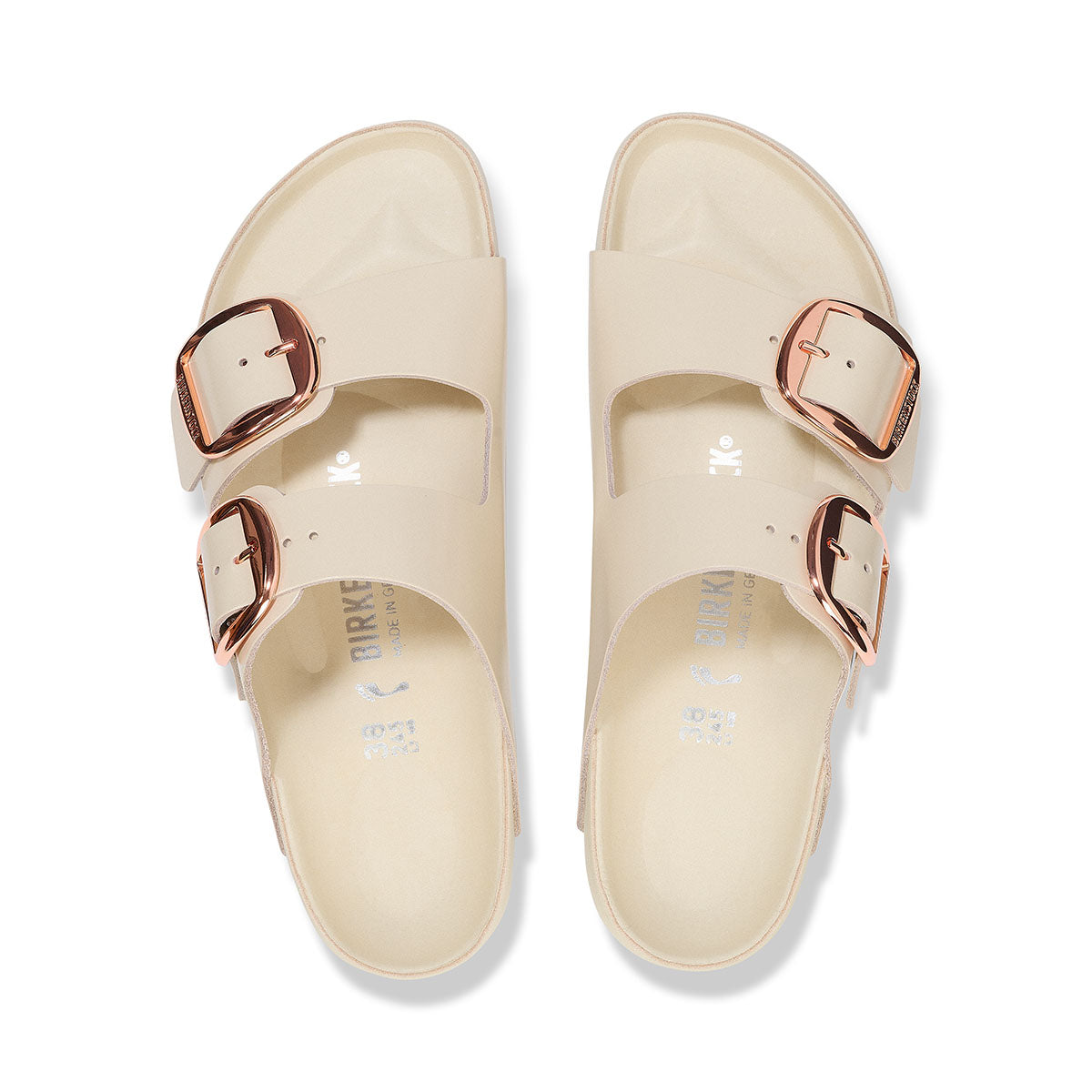 Birkenstock Arizona Big Buckle EXQ High-Shine Ecru כפכפי בירקנשטוק אריזונה אבזם בז