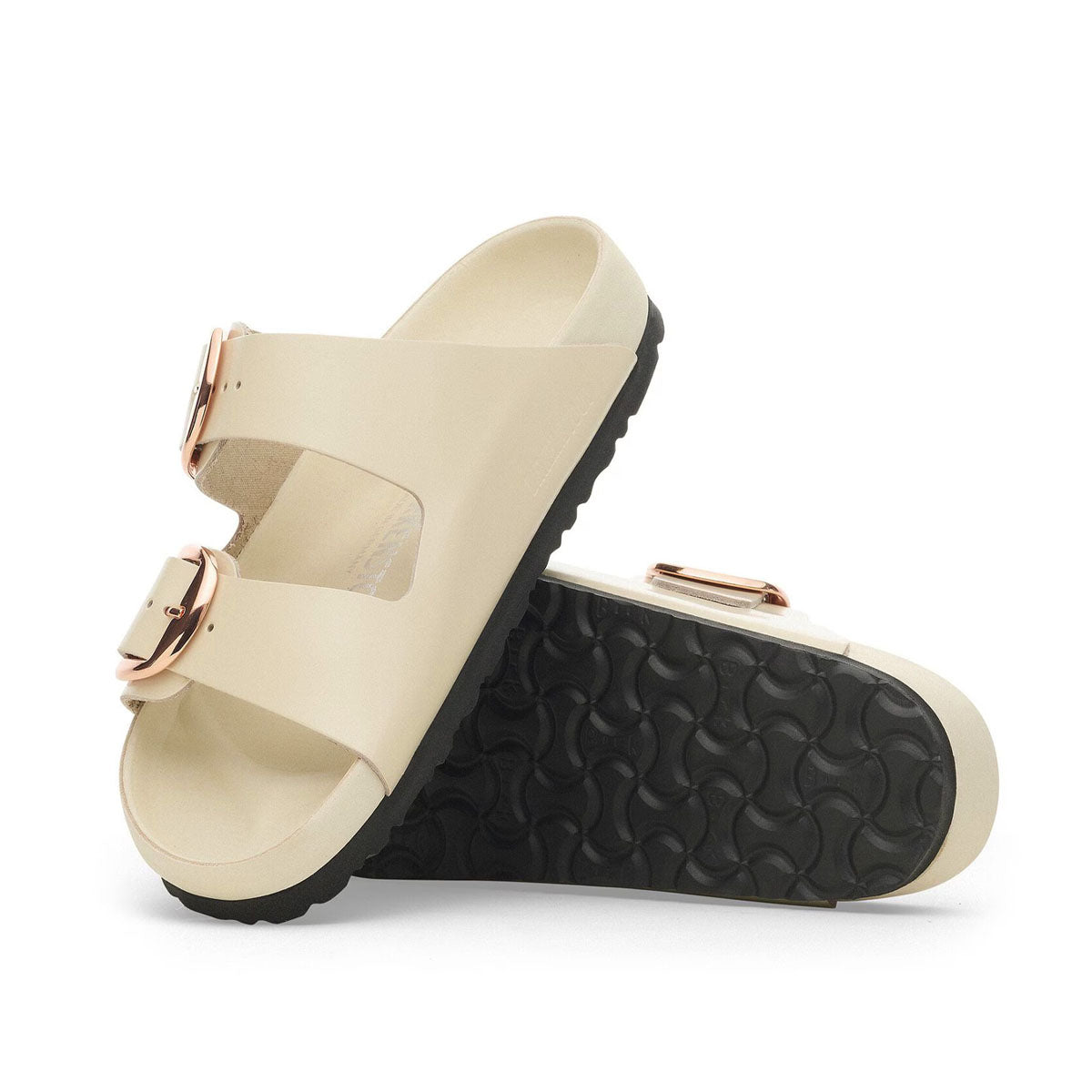 Birkenstock Arizona Big Buckle EXQ High-Shine Ecru כפכפי בירקנשטוק אריזונה אבזם בז