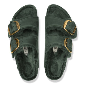 Birkenstock Arizona BB Shearling Thyme בירקנשטוק כפכפי נשים אריזונה אבזם גדול עם פרווה