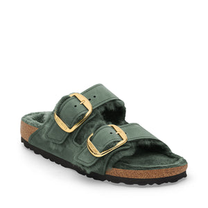 Birkenstock Arizona BB Shearling Thyme בירקנשטוק כפכפי נשים אריזונה אבזם גדול עם פרווה