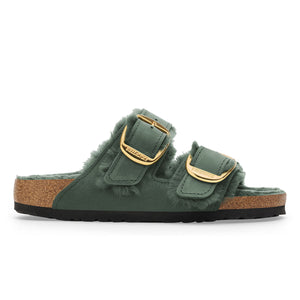 Birkenstock Arizona BB Shearling Thyme בירקנשטוק כפכפי נשים אריזונה אבזם גדול עם פרווה