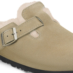 Birkenstock Boston Shearling Taupe כפכפי בוסטון פרווה טיופ לנשים