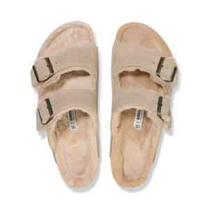 Birkenstock Arizona Shearling Taupe בירקנשטוק אריזונה פרווה טיופ כפכפי נשים