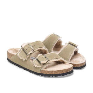 Birkenstock Arizona Shearling Taupe בירקנשטוק אריזונה פרווה טיופ כפכפי נשים
