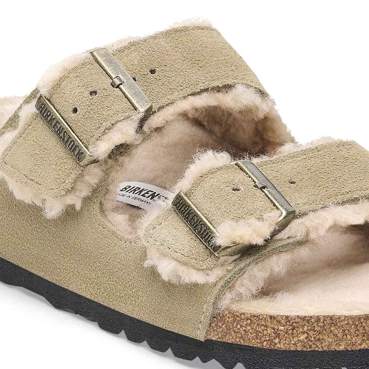 Birkenstock Arizona Shearling Taupe בירקנשטוק אריזונה פרווה טיופ כפכפי נשים