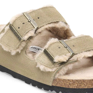 Birkenstock Arizona Shearling Taupe בירקנשטוק אריזונה פרווה טיופ כפכפי נשים