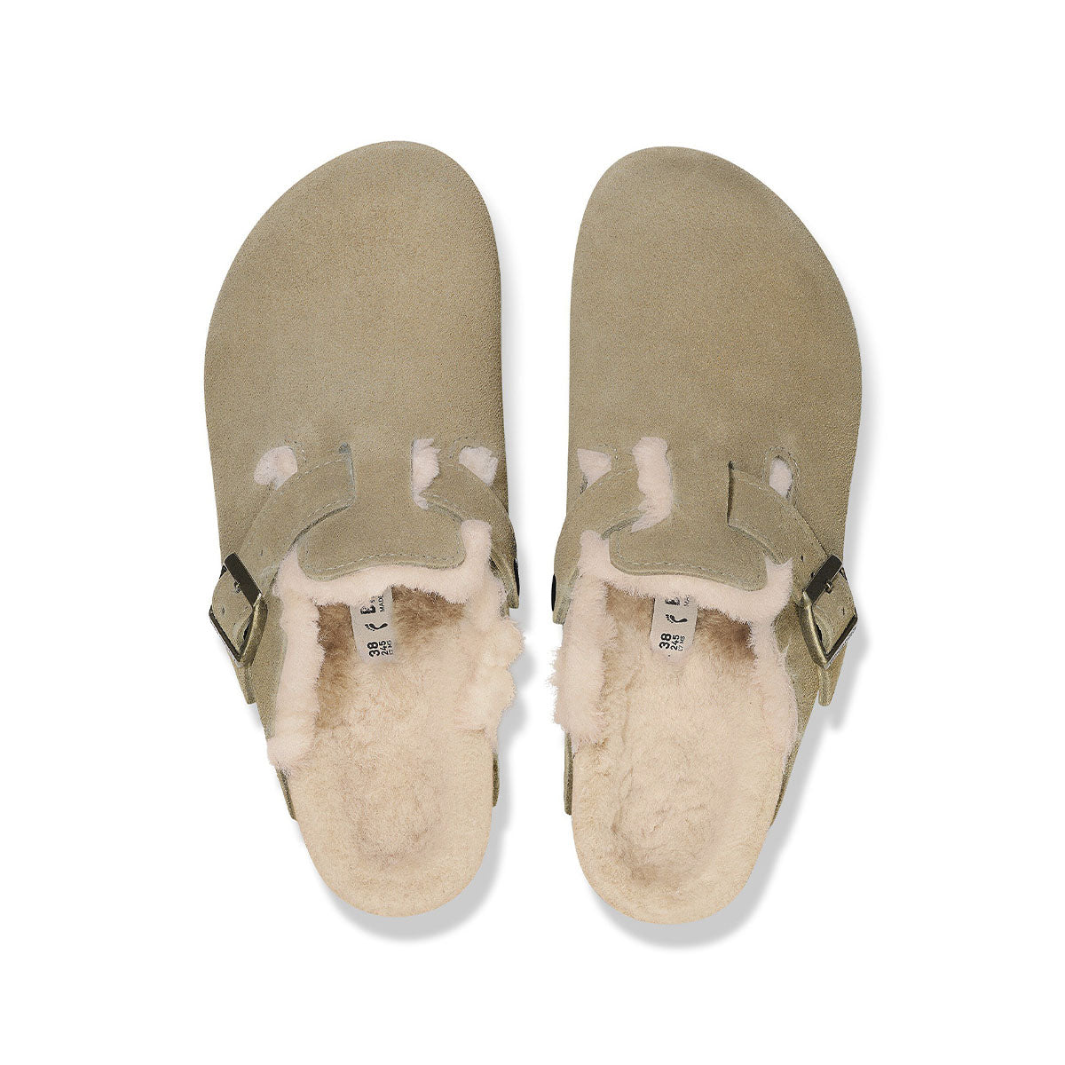 Birkenstock Boston Shearling Taupe כפכפי בירקנשטוק בוסטון פרווה טיופ לנשים