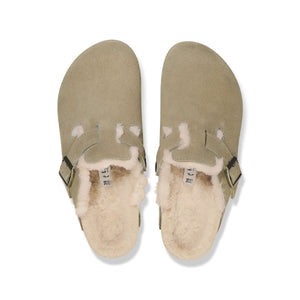 Birkenstock Boston Shearling Taupe כפכפי בירקנשטוק בוסטון פרווה טיופ לנשים