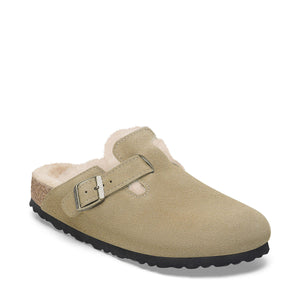 Birkenstock Boston Shearling Taupe כפכפי בוסטון פרווה טיופ לנשים