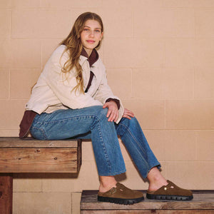 Birkenstock Boston Chunky Dark Tea כפכפי בוסטון צאנקי חום תה