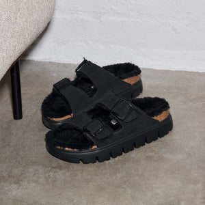 Birkenstock Arizona Chunky Shearling Black כפכפי נשים