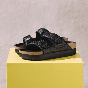 Birkenstock Arizona Platform Flex Puff Black כפכפי בירקנשטוק לנשים