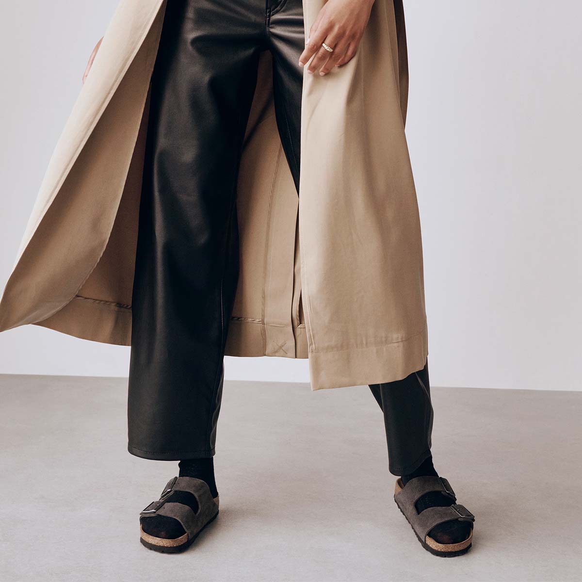 Birkenstock Arizona Velvet Grey כפכפי אריזונה קטיפה אפור יוניסקס