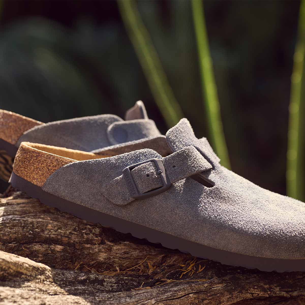 Birkenstock Boston Velvet Grey כפכפי בירקנשטוק בוסטון קטיפה אפור