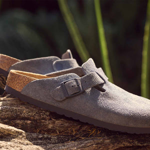 Birkenstock Boston Velvet Grey כפכפי בירקנשטוק בוסטון קטיפה אפור