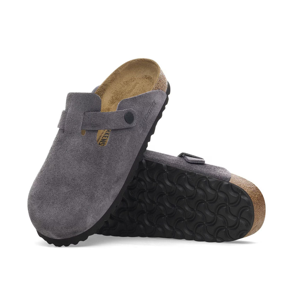 Birkenstock Boston Velvet Grey כפכפי בירקנשטוק בוסטון קטיפה אפור