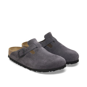 Birkenstock Boston Velvet Grey כפכפי בירקנשטוק בוסטון קטיפה אפור