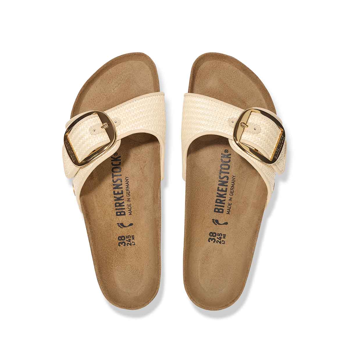 Birkenstock Madrid Big Buckle Raffia Naturale כפכפי בירקנשטוק מדריד לנשים