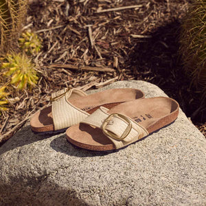 Birkenstock Madrid Big Buckle Raffia Naturale כפכפי בירקנשטוק מדריד לנשים