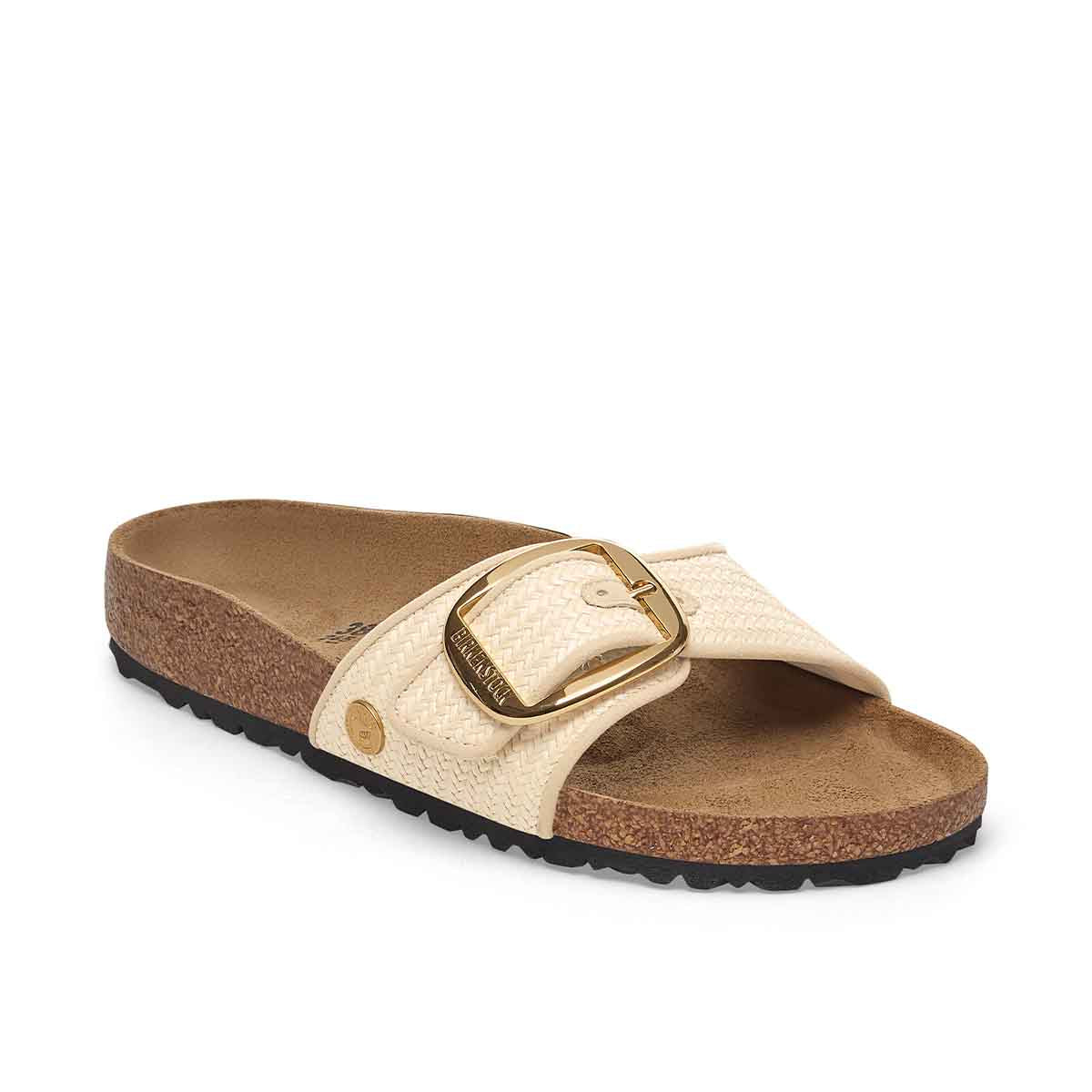 Birkenstock Madrid Big Buckle Raffia Naturale כפכפי בירקנשטוק מדריד לנשים