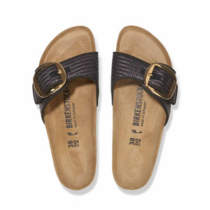 Birkenstock Madrid Big Buckle Raffia Black כפכפי בירקנשטוק מדריד