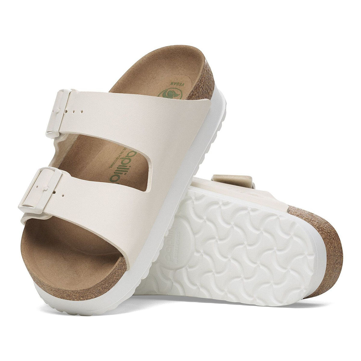 Birkenstock Arizona PAP Flex Platform Eggshell כפכפי אריזונה פלקס פלטפורם אגשל