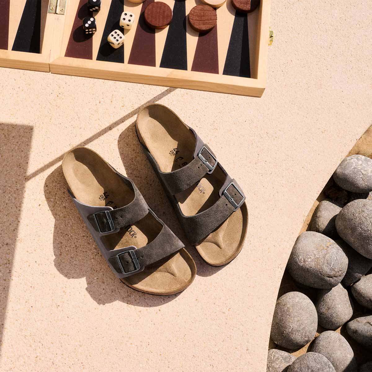 Birkenstock Arizona BS Concrete Gray Men כפכפי בירקנשטוק אריזונה אפור לגברים