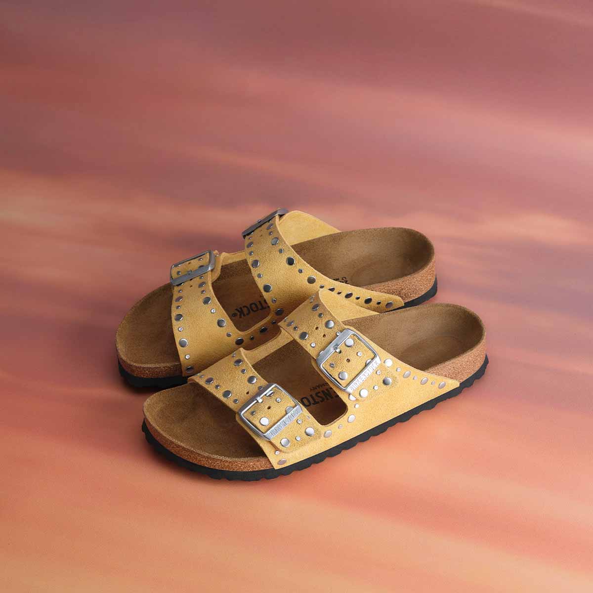 Birkenstock Arizona Rivet Border Ochre כפכפי בירקנשטוק אריזונה צהוב לנשים