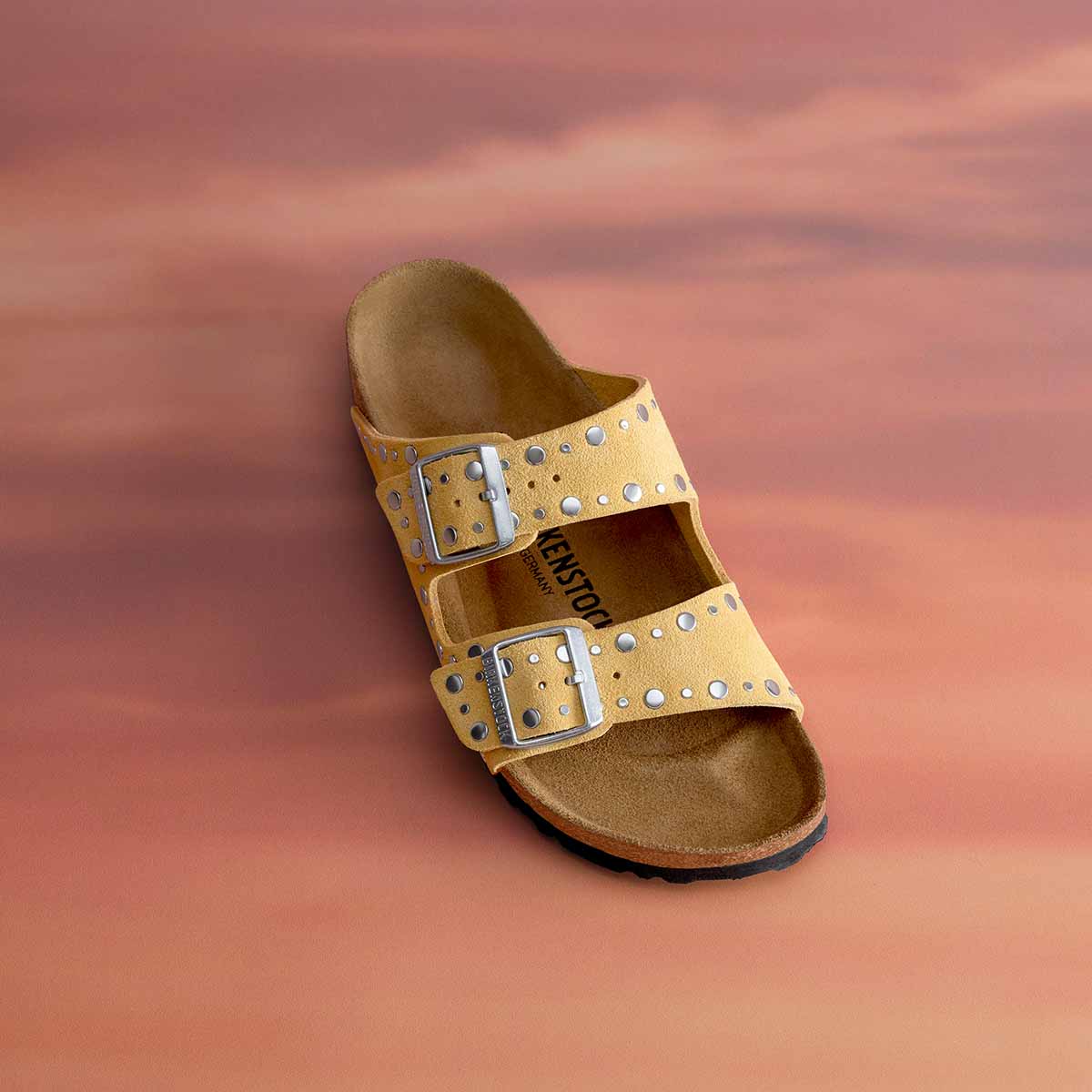 Birkenstock Arizona Rivet Border Ochre כפכפי בירקנשטוק אריזונה צהוב לנשים