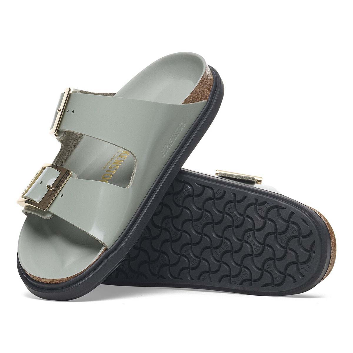 Birkenstock Arizona Droplet Buckle High-Shine Pure Sage כפכפי אריזונה דרופלט אבזם סייג' לנשים