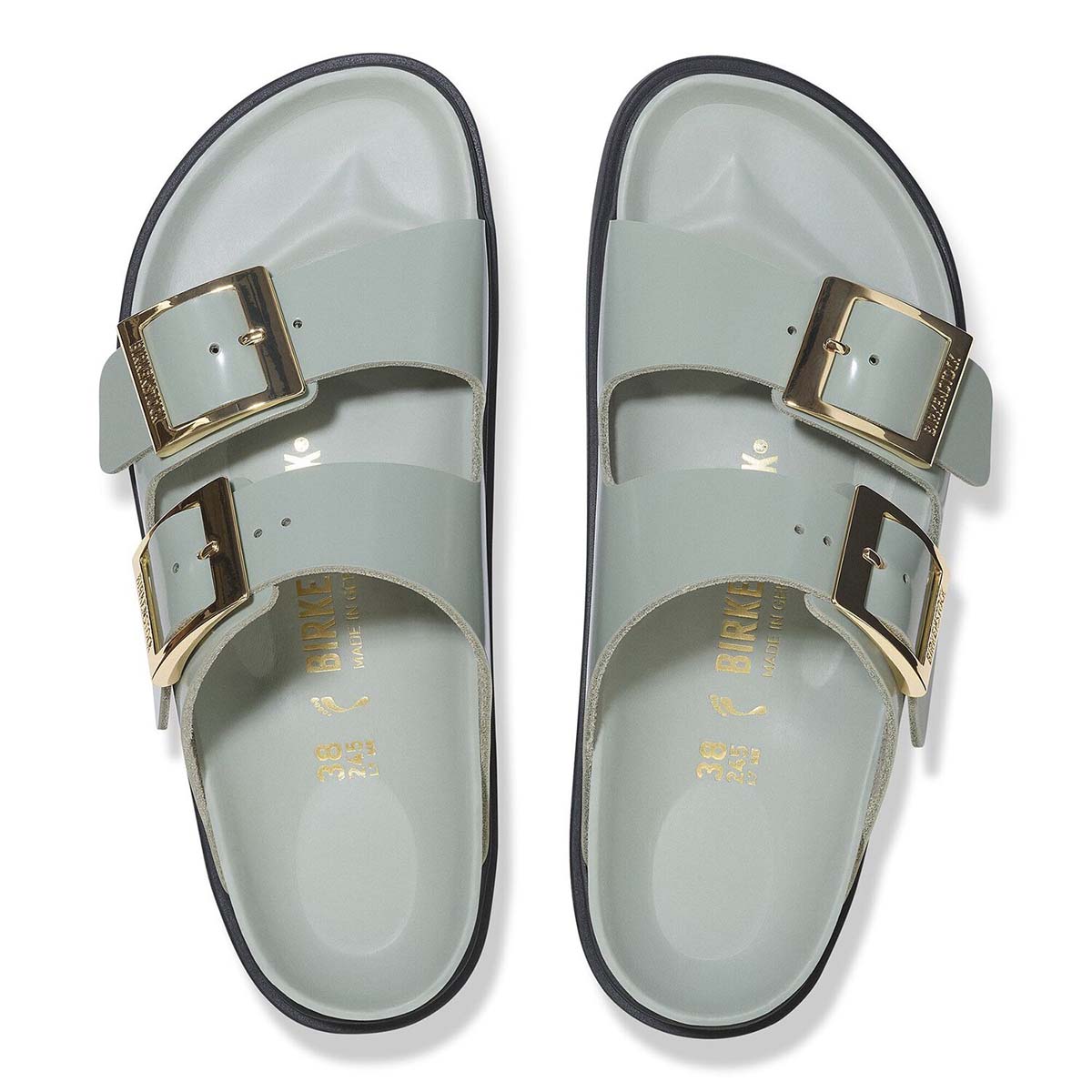 Birkenstock Arizona Droplet Buckle High-Shine Pure Sage כפכפי אריזונה דרופלט אבזם סייג' לנשים