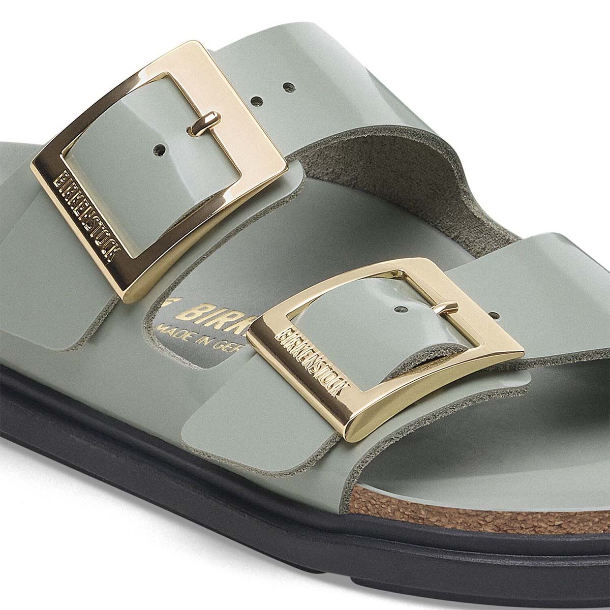 Birkenstock Arizona Droplet Buckle High-Shine Pure Sage כפכפי אריזונה דרופלט אבזם סייג' לנשים