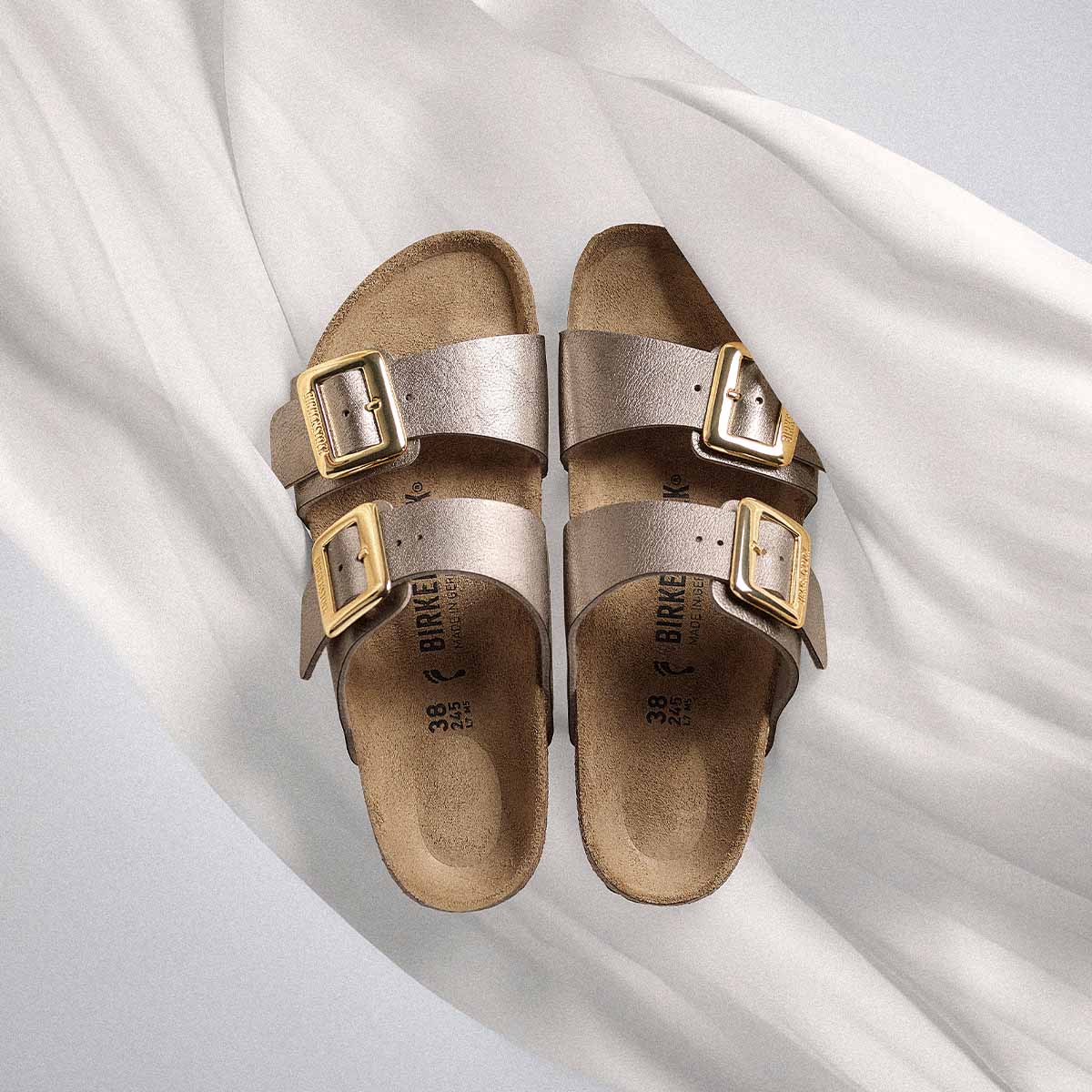 Birkenstock Sydney Cushion Buckle Graceful Taupe כפכפי בירקנשטוק סידני אבזם טיופ