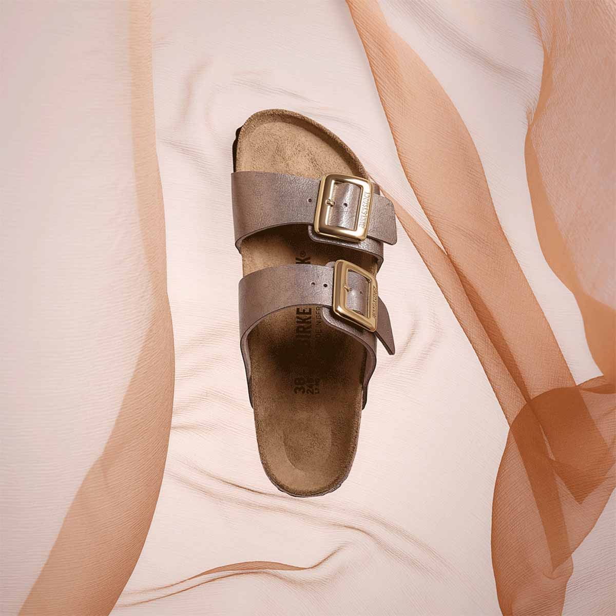 Birkenstock Sydney Cushion Buckle Graceful Taupe כפכפי בירקנשטוק סידני אבזם טיופ