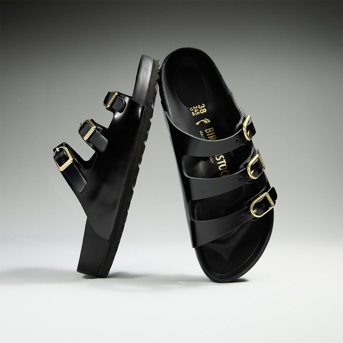 Birkenstock Florida Fresh High-Shine Black כפכפי בירקנשטוק לנשים