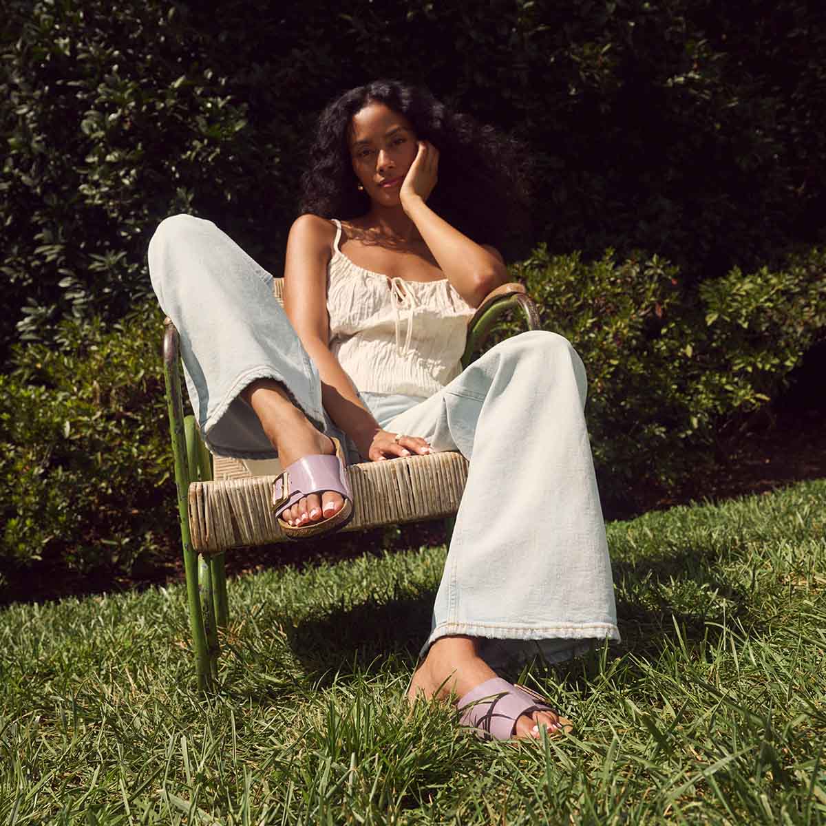 Birkenstock Catalina Cushion Buckle Patent Faded Purple כפכפי בירקנשטוק קטלינה לנשים