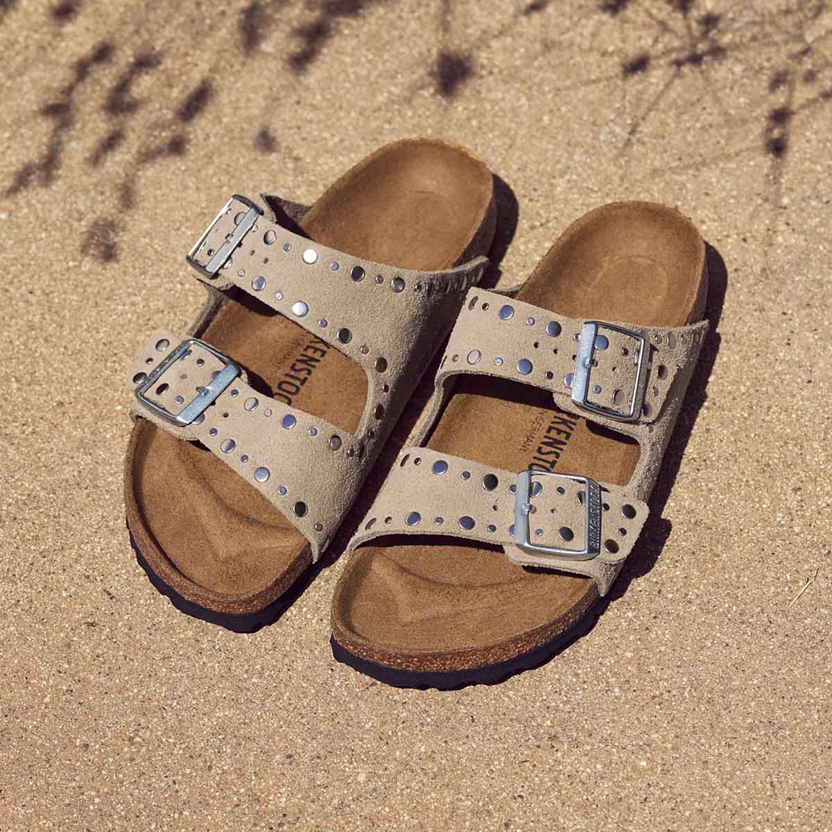 Birkenstock Arizona Rivet Border Taupe כפכפי בירקנשטוק אריזונה טיופ