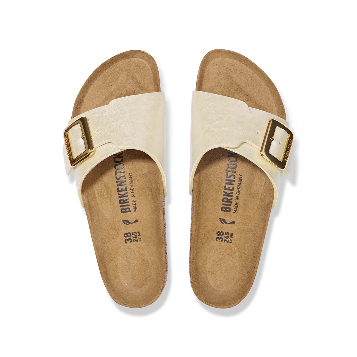 Birkenstock Catalina Cushion Buckle Graceful Pearl White קטלינה אבזם לבן פנינה