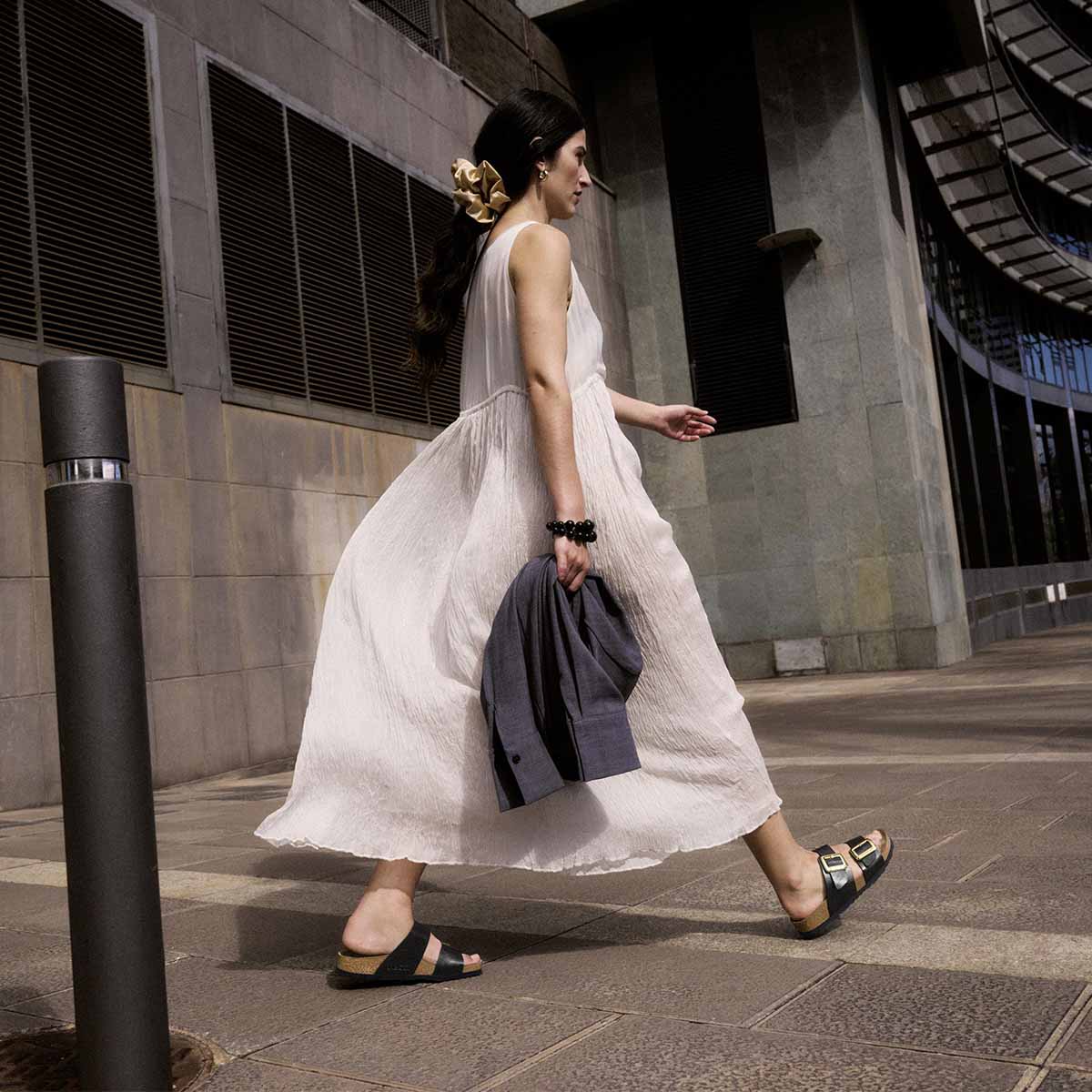 Birkenstock Sydney Cushion Buckle Graceful Licorice כפכפי בירקנשטוק סידני לנשים