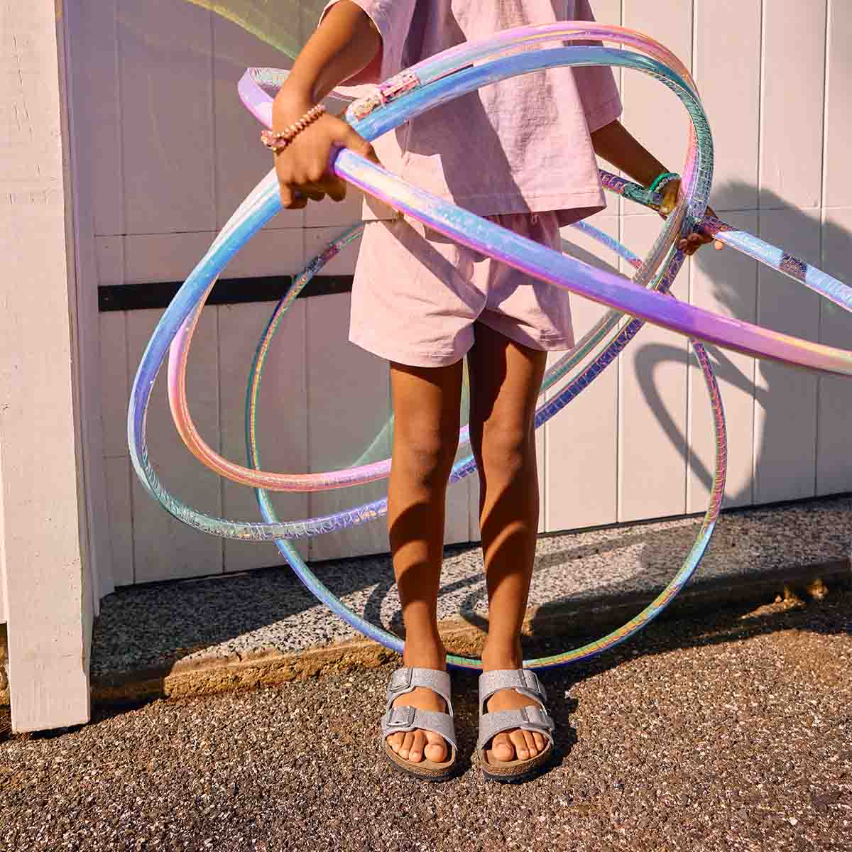 Birkenstock Arizona Kids BS Sparkling Light Silver כפכפי אריזונה ילדים ספרקל סילבר