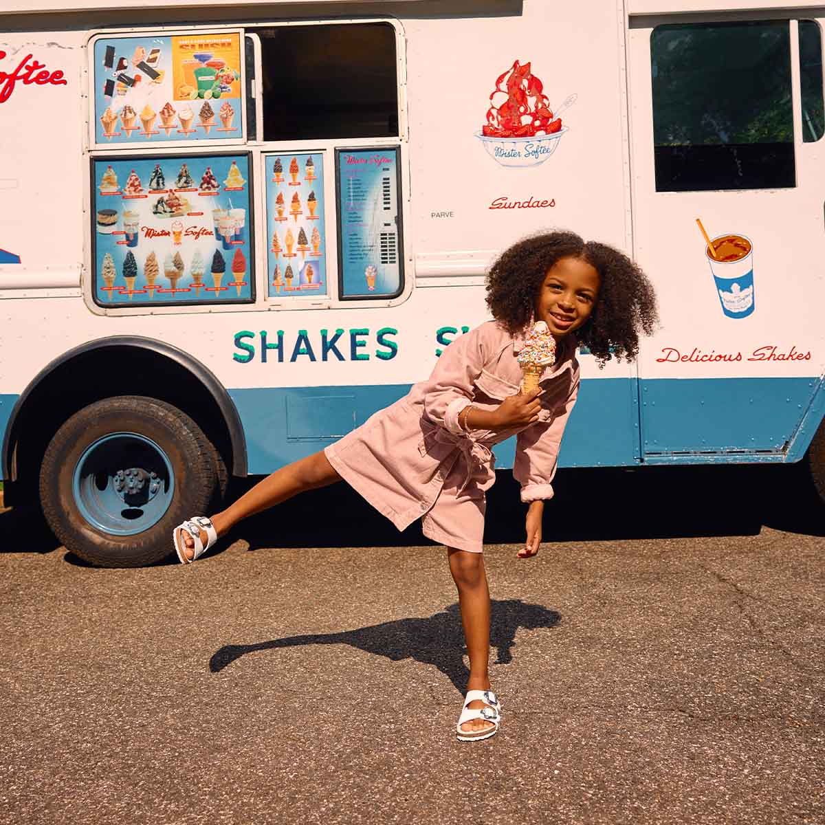 Birkenstock Arizona Flower Buckle Kids Light Rose כפכפי בירקנשטוק אריזונה אבזם פרח לייט רוז