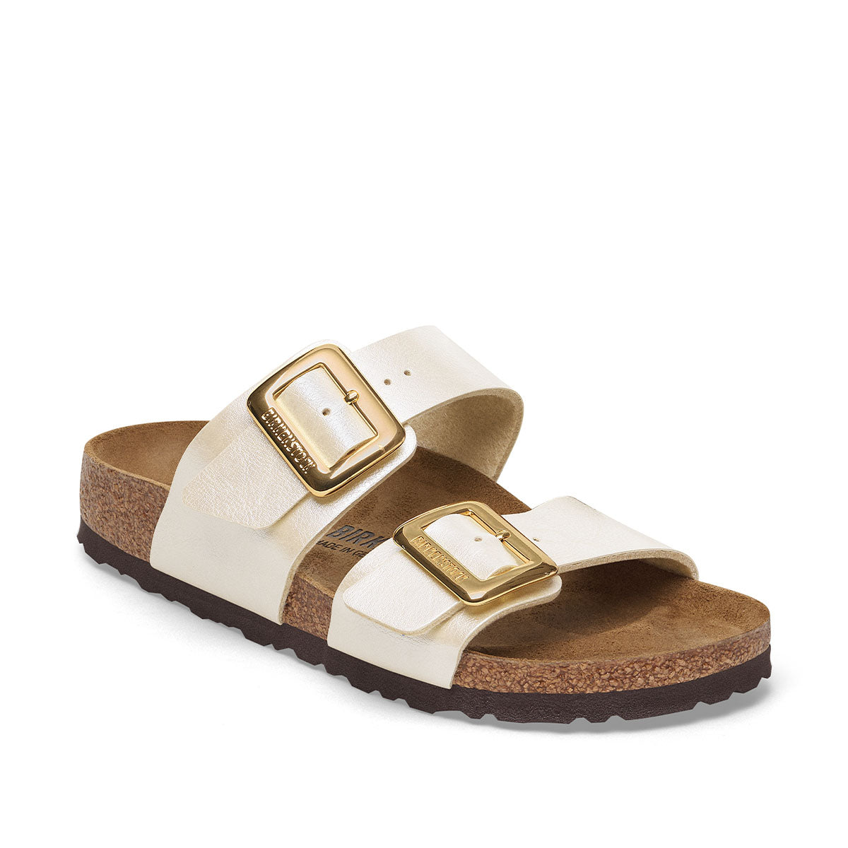 Birkenstock Sydney Cushion Buckle Graceful Pearl White כפכפי בירקנשטוק סידני אבזם לבן פנינה