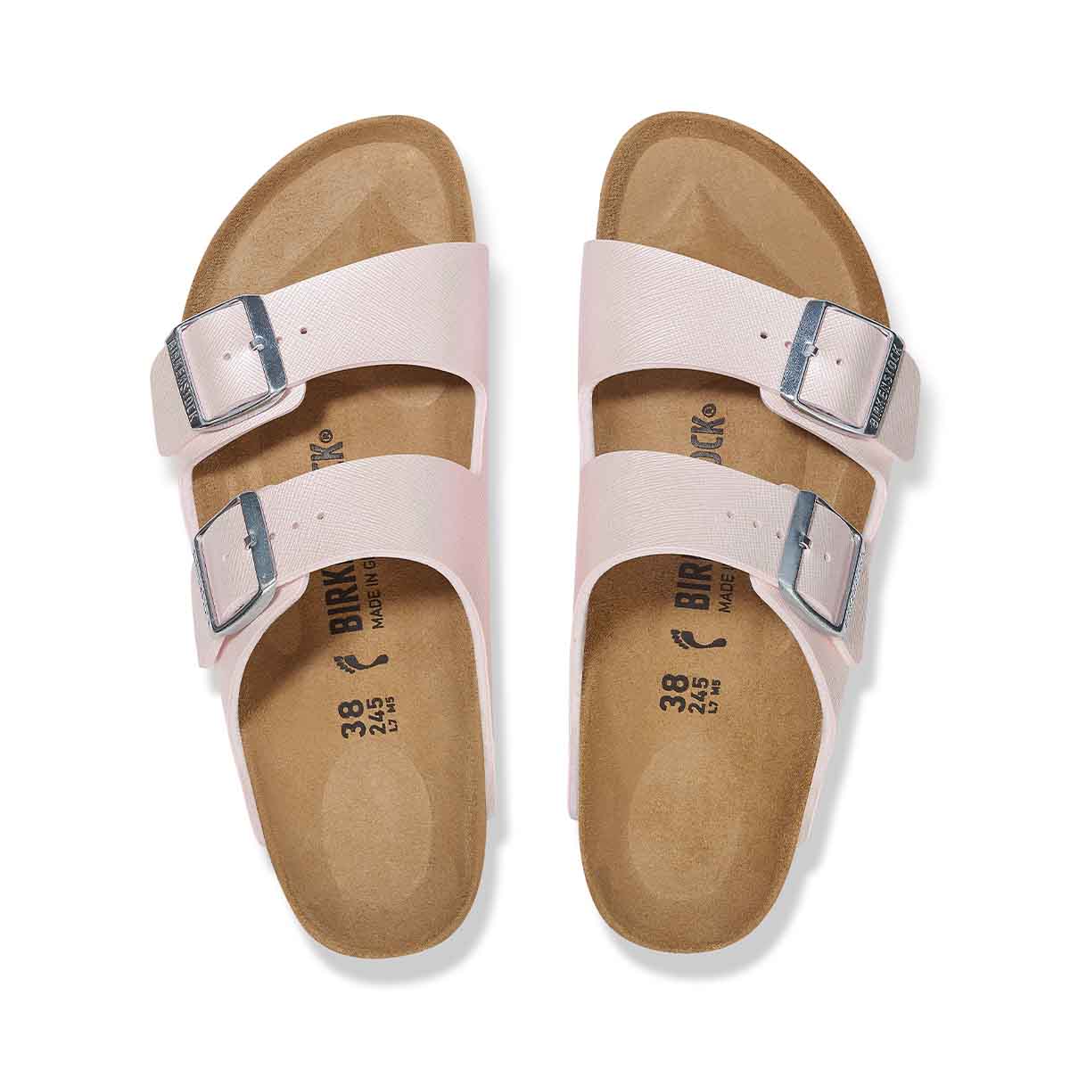 Birkenstock Arizona BS Saffiano Iridescent Light Rose כפכפי בירקנשטוק אריזונה לייט רוז