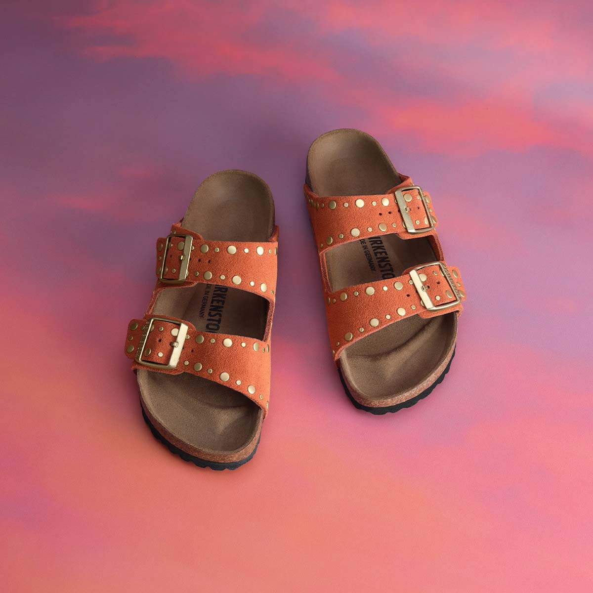 Birkenstock Arizona Rivet Border Dark Rust כפכפי בירקנשטוק אריזונה ראסט