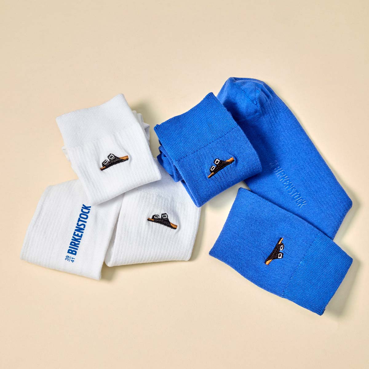 Birkenstock Cotton Ribbed Socks white גרבי בירקנשטוק יוניסקס